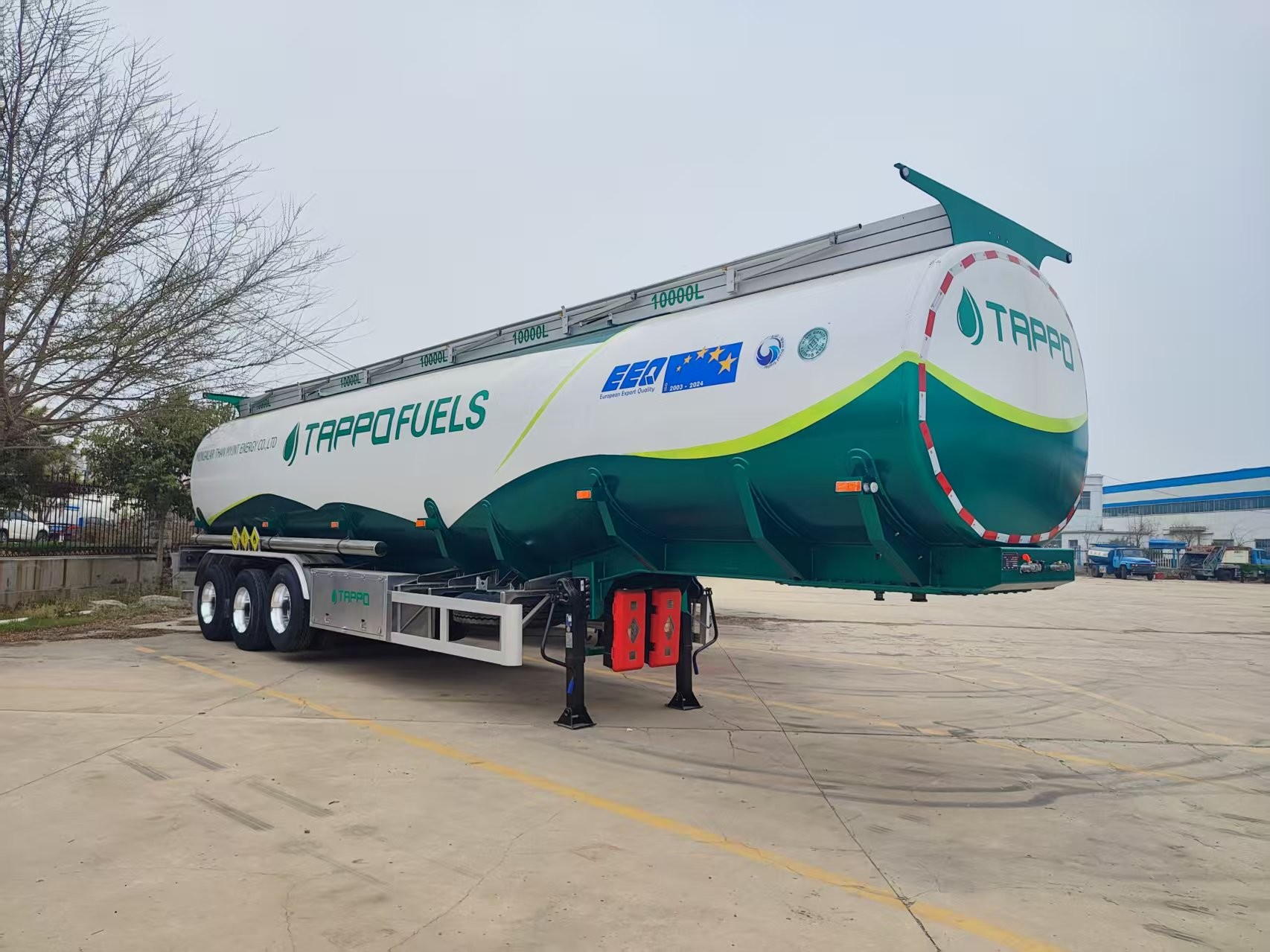 Compartment Tanker 45CBM 4 Compartment 3 Axle Tanker Semi Trailer Heavy Duty Stability ...