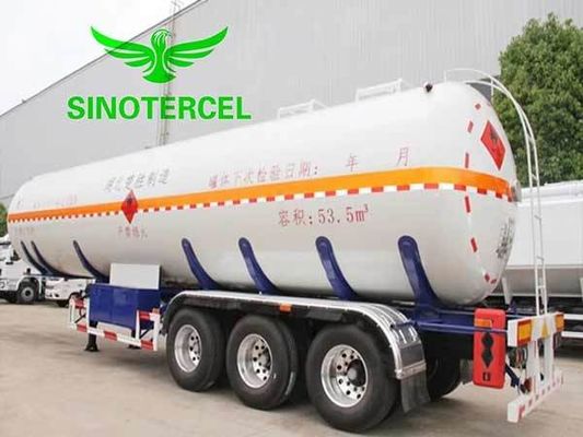 Mn Steel Gas Tank Semi Trailer Fuel Tank 55000Liters Propane Semi Trailer