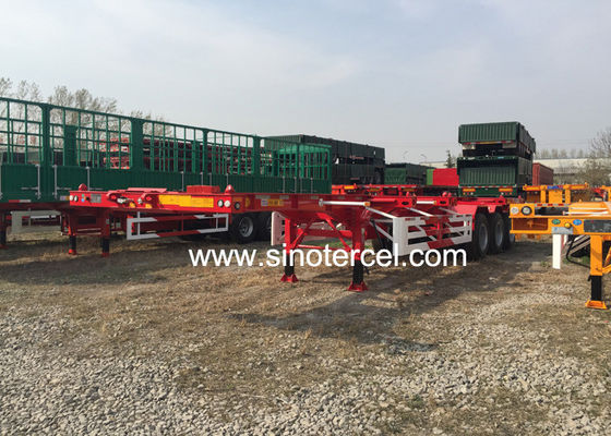 Q235 Steel Skeletal Semi Trailer WABCO Brakes Container Semi Trailer