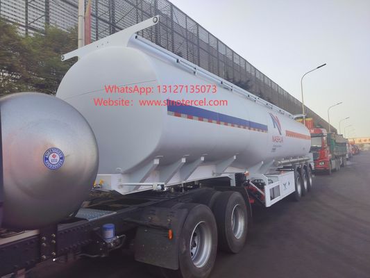3Axles White Oil Tank Semi Trailer With 45CBM Loading Capacity
