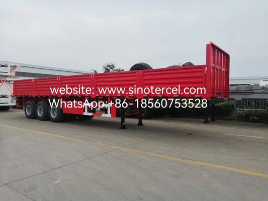 SINOTERCEL 3 Axles Sidewall Semi Trailer Dropside Trailer Pallet Transport Easy Unload Efficient  Heavy Load
