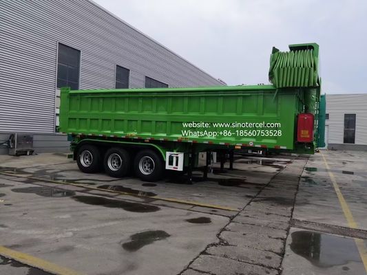 3 Axle Front Hydraulic Lift Semi Dump 24CBM High Efficiency Unloading With A Tarp
