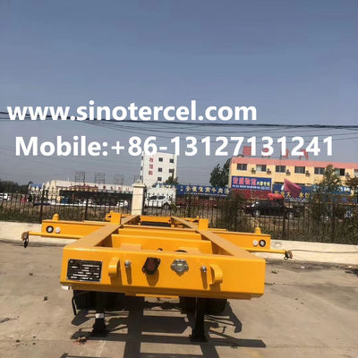 3 Axle Skeletal Type Container Semi Trailer Yellow Excellent Load Bearing Capacity