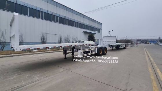 12 Wheels 12.00R25 Superlink Trailers Double Trailer For 20ft And 40ft Container Transport