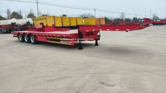 Semi Lowbed Trailer 60t 3 Axle Low Bed Trailer Pull Containers Applicable In Height-restricted Areas Smooth Driving