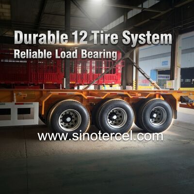 12Pcs Tyre 40 Ft Semi Trailer 7 Tons 2 Axle Semi Trailer