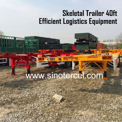 Q235 Steel Skeletal Semi Trailer WABCO Brakes Container Semi Trailer