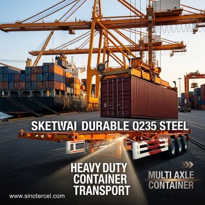 Flat Bed Semi Trailer 40ft Skeletal Semi Trailer 28T With 2/3/4 Axles