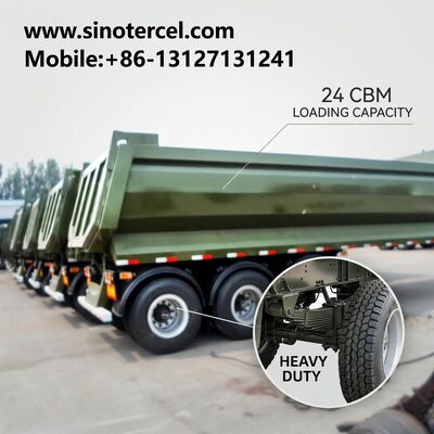 Heavy Duty Hydraulic 3 Axle Tipper Semi Trailer Safe Transportation