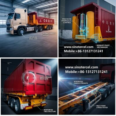 Loading Unloading Box Cargo Semi Trailer 53 Ft 3 Axles 40-60Tons Red