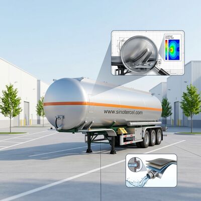 Q235 Carbon Steel Fuel Tank Semi Trailer With One Compartment For Bulk Transport