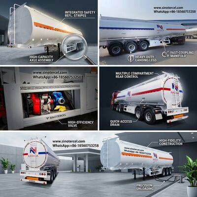 45000 Liter Capacity Fuel Tank Semi Trailer With Pressure Relief Valves And Anti Static Devices