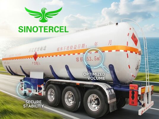 Mn Steel Gas Tank Semi Trailer Fuel Tank 55000Liters Propane Semi Trailer