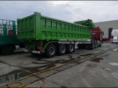 3 Axle Front Hydraulic Lift Semi Dump 24CBM High Efficiency Unloading With A Tarp