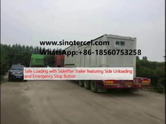 Safe Loading with Sidelifter Trailer featuring Side Unloading and Emergency Stop Button